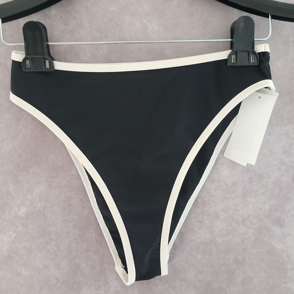 Salt Cove Juniors High-Waist Bikini Bottom Black M Swimwear